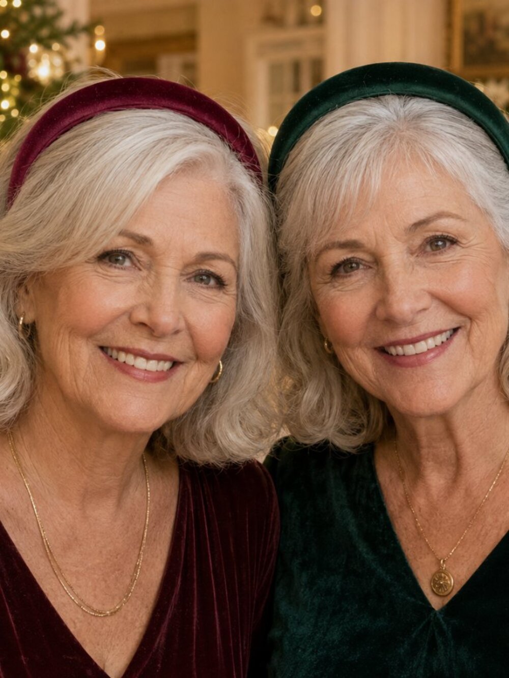 NWT - Sincerely Jules - Set of 2 - Maroon and Dark Green Velvet Headbands